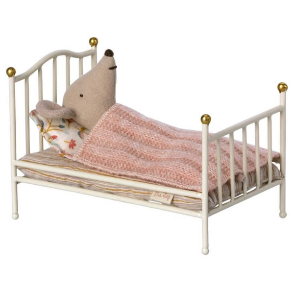 Maileg Mouse Vintage Metal Bed - Off White