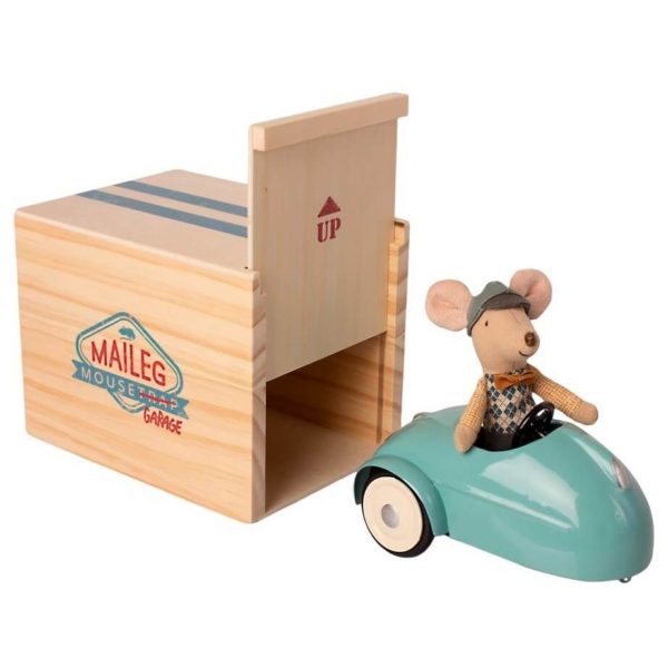 Maileg Mouse Car with Garage Blue