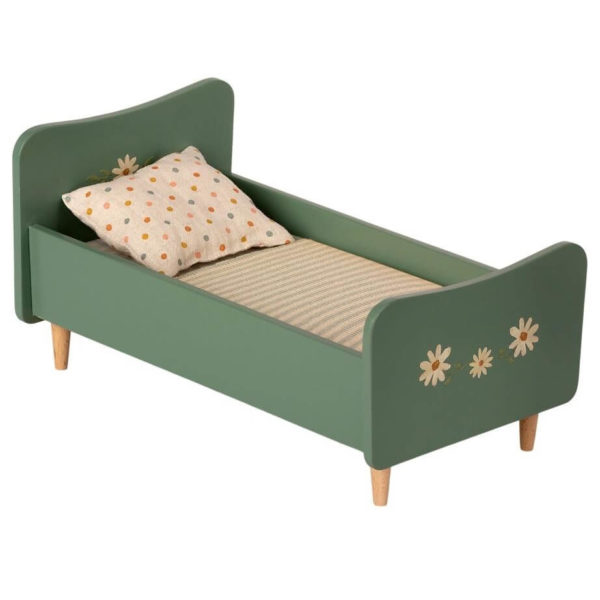 Maileg Mini Wooden Bed Mint Blue