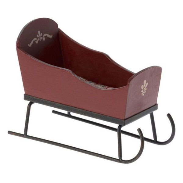 Maileg Mouse Sleigh Red