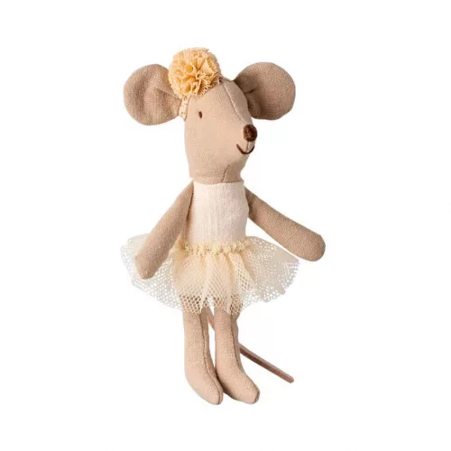 Maileg Little Sister Ballerina Mouse Off White