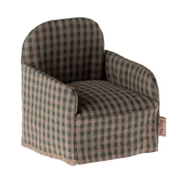 Maileg Chair Mouse Green Check