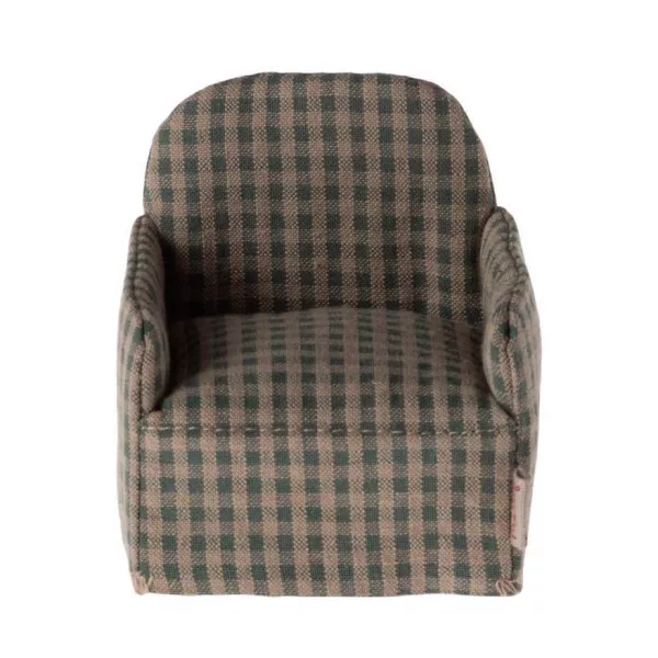 Maileg Chair Mouse Green Check