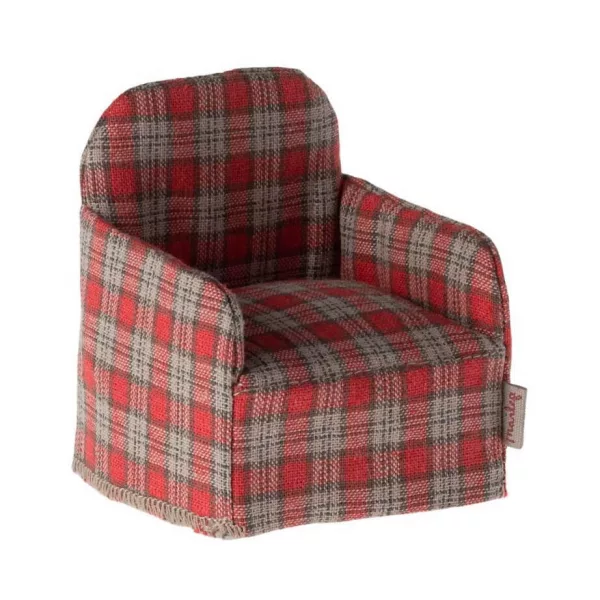 Maileg Chair Mouse Red Check