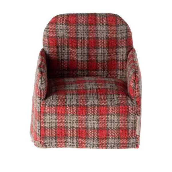 Maileg Chair Mouse Red Check